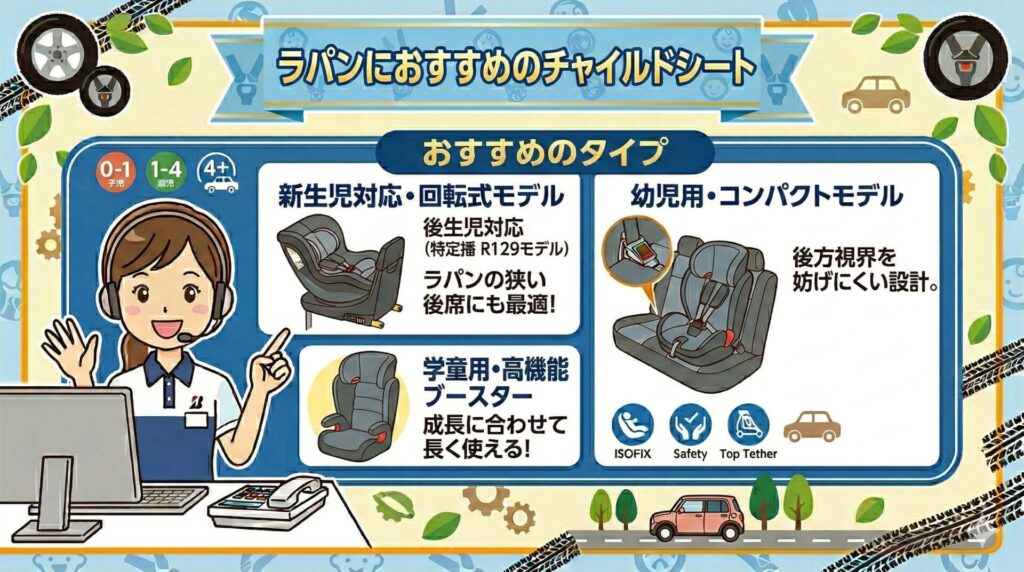 ラパンおすすめチャイルドシート7選を現役整備士が厳選